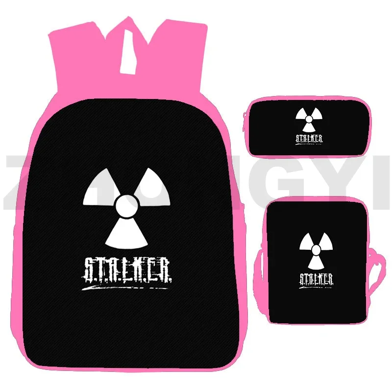 Shooting Game S.T.A.L.K.E.R. 2 Backpacks for School Teenagers Anime Pink Book Bag Stalker 2 Heart of Gun 3D Travel Back Pack