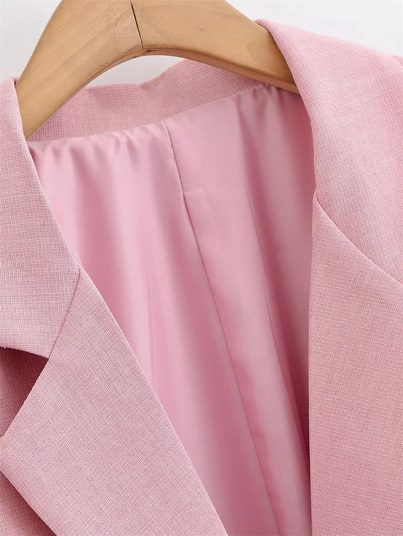 Women Blazer 2025 New Fashion Cool Pink Blazer for Women Lapels Ladies Blazer Top Casual Chic Women Coat