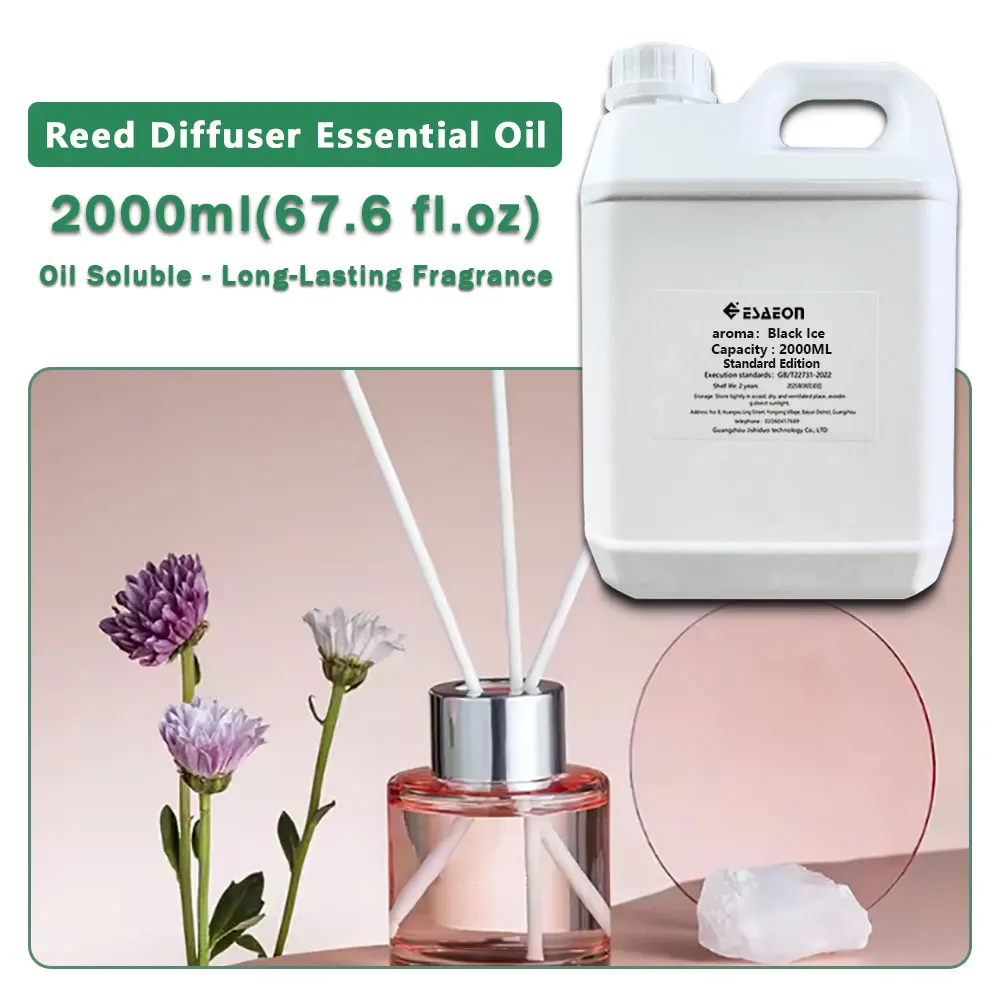 ESAEON Home Air Freshener, Vine Diffuser Replenishes Aromatic Oil, Aroma Reed Diffuser Oils, Black lce/Cedar 2000ML (67.6 fl.oz)