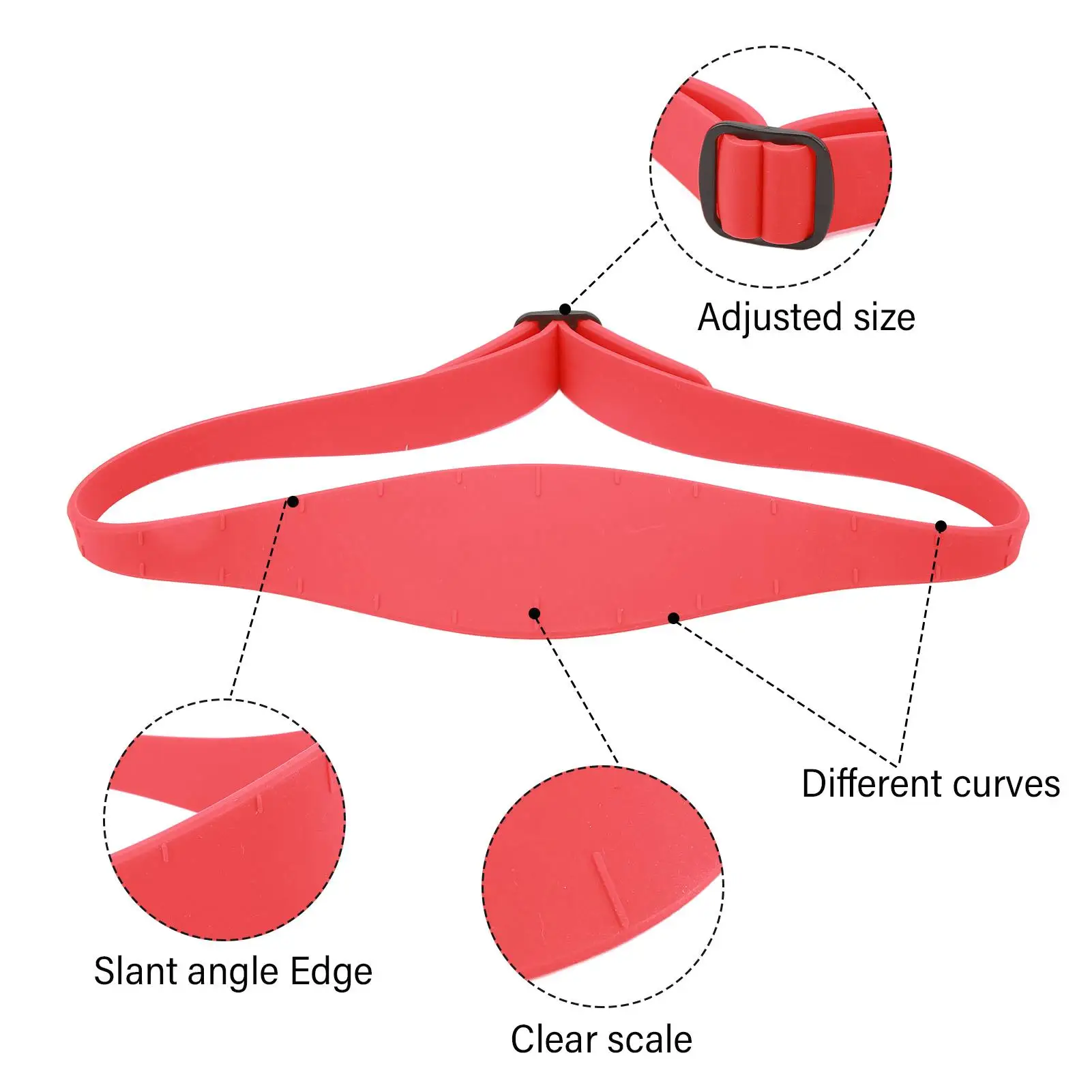 Gabarit de coupe de cheveux en silicone réglable pour enfants, conception d'échelle transparente, bande de coupe de cheveux lavable et garniture, outil de bricolage pour salon