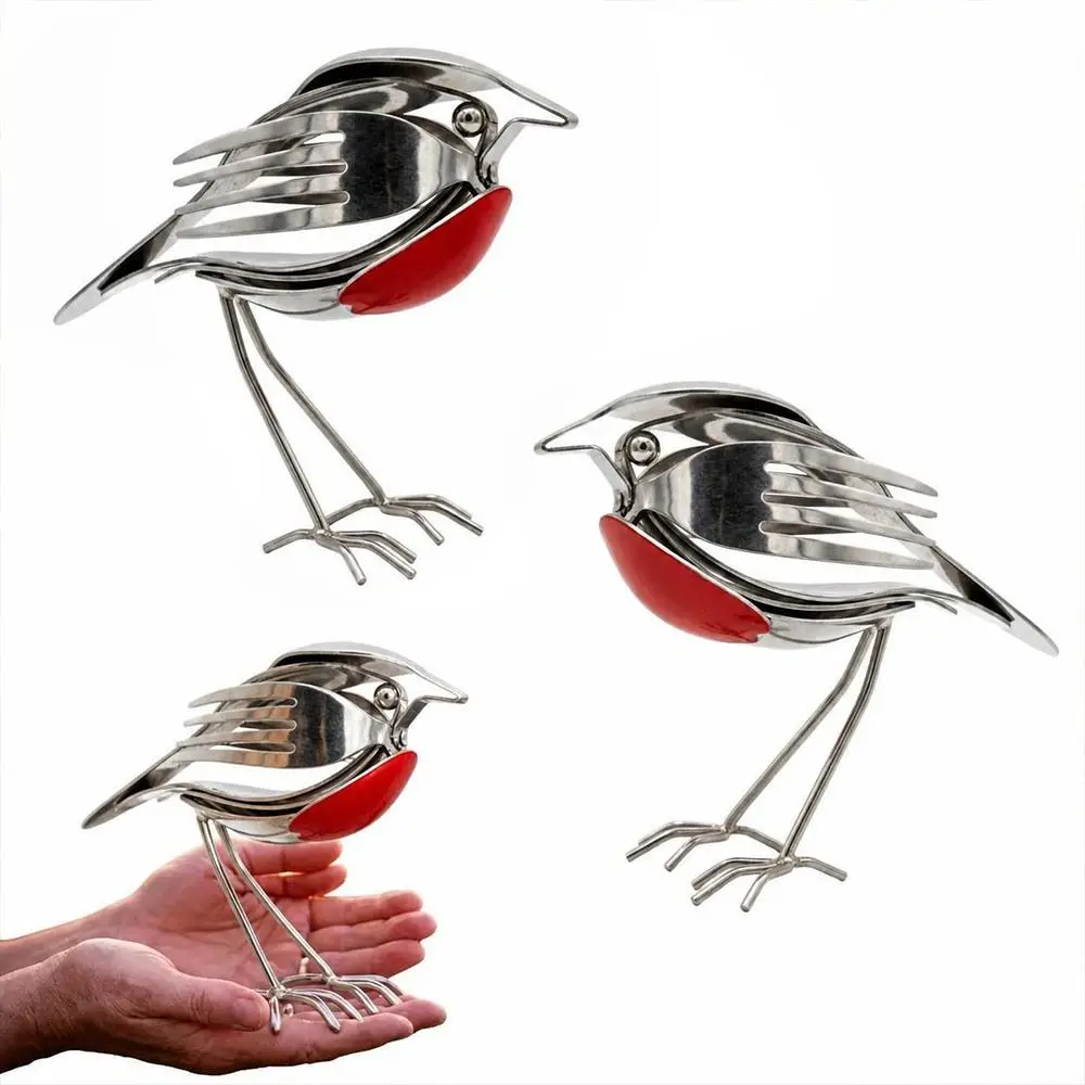 Creativity Handmade Robin Metal Art Sculpture Mockingbird Metal Robin Desktop Small Ornament Robin Ornament Bird
