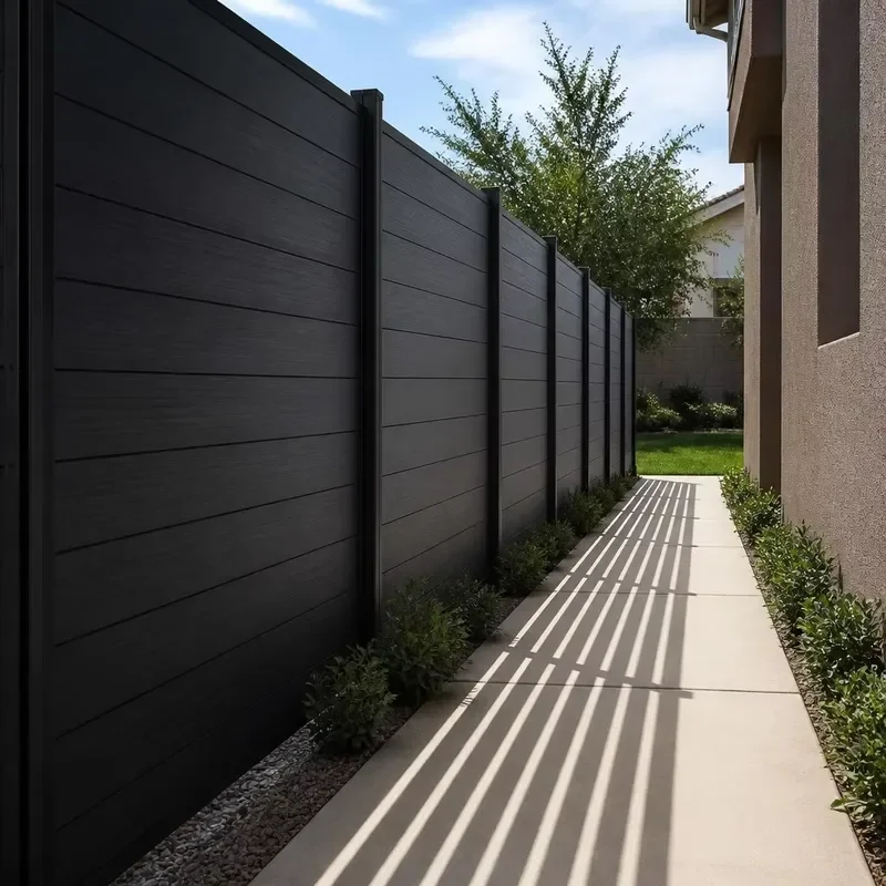 Inventory US Spot Goods Hot Sale Premium 6 Feet Tall Aluminum Alloy Frame WPC Fence 100% Recycled Eco-Friendly Water