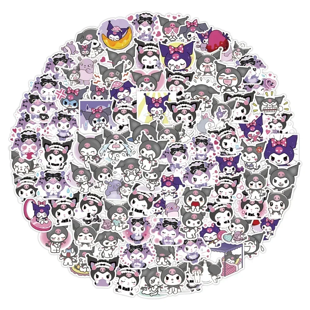 60pcs Non-repeating Kuromi Cinnamoroll My Melody Hello Kitty Pochacco PomPomPurin Little Twin Star Sanrio Stickers