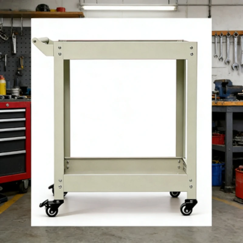 2 Tier Metal Storage Cart Multi Functional Rolling Trolley for Kitchen Snack Books Plants Garage