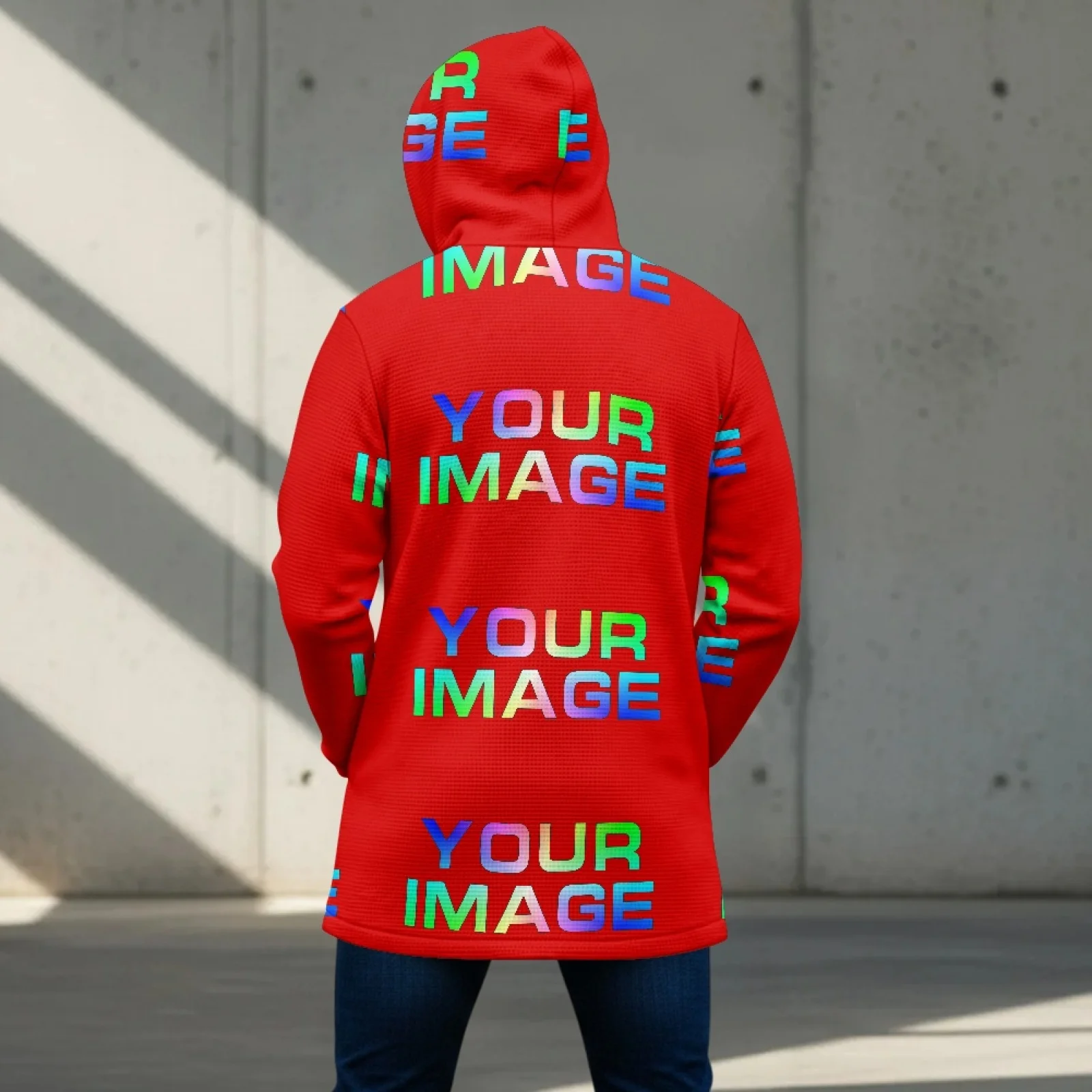 Print On Demand Winter Warm Men's Fleece Jacket Hooded Pockets Casual Norway Polar Jacket Cold-Proof Overcoat Plus Outwear