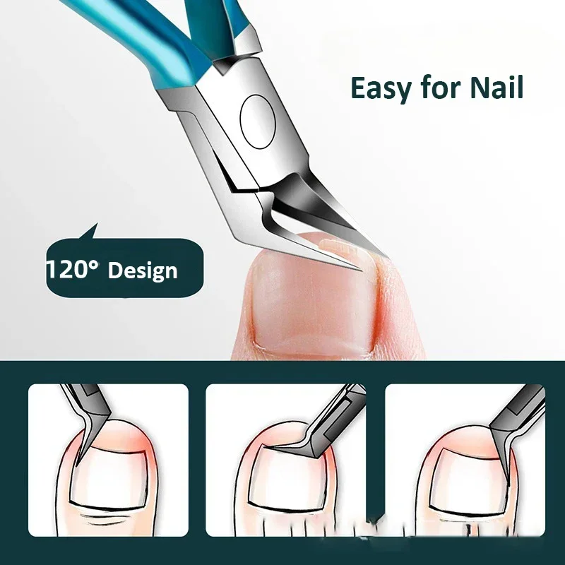 Culticle Nipper Nail Clipper Ingrown Thick Toenails Trimmer Professional Podiatrist Toenail Nipper With Stainless Steel