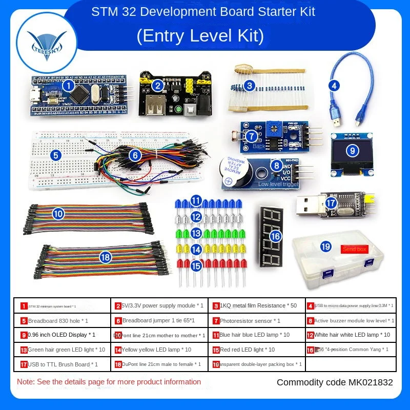 

Набор макетной платы STM32, минимальная системная плата STM32F103C8T6, начальный уровень, обновленная версия, порт type-c, комплект упрощенной версии