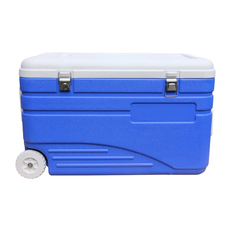 Large 180L sea fishing box outdoor refrigerated fishing refrigerator wheeled food delivery transportation incubator.