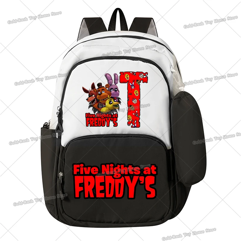Five Night's At Freddy Backpack with Pencilcase Letter A-Z Rucksack Anime Game High-capacity Schoolbag Boy Student Knapsack view 3