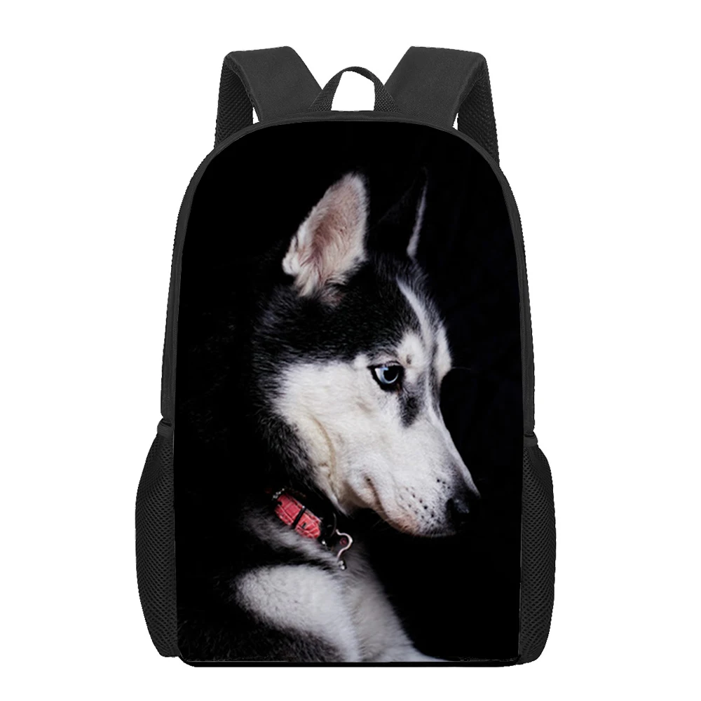 Zaino scolastico con stampa 3D divertente cane Husky per ragazzi ragazze adolescenti borsa per libri per bambini borse a tracolla casual cartella da 16 pollici Mochila