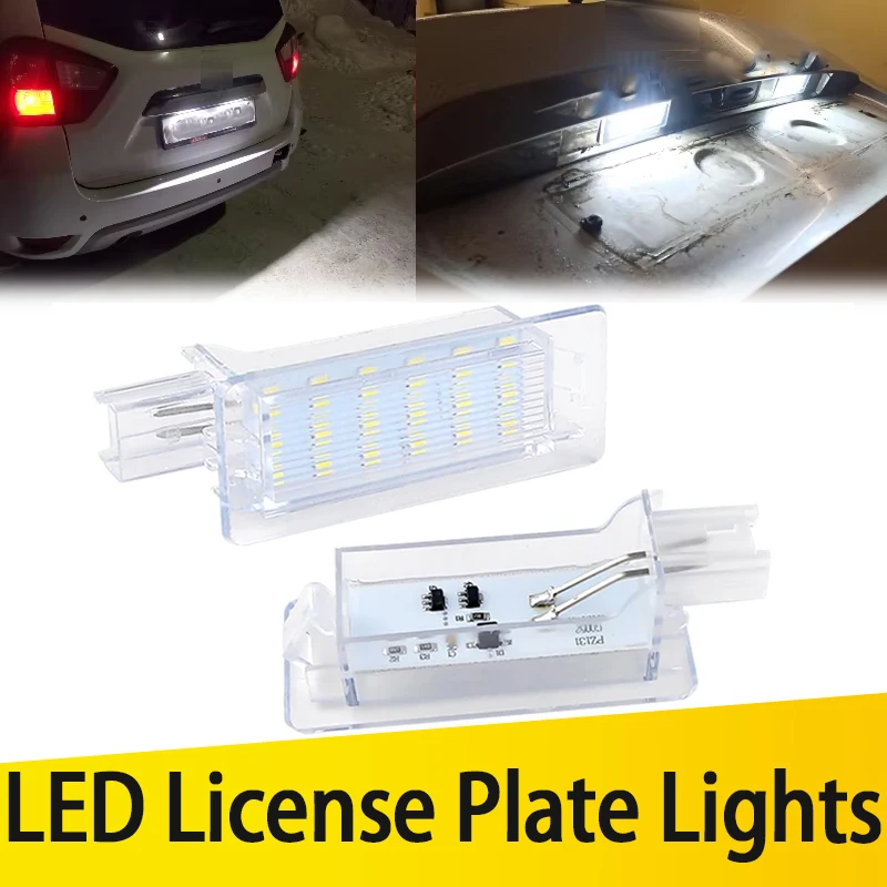 2PCS For Renault Captur J5 Espace MK4 Fluence Scenic MK2 MK3 MPV Grand Scenic MK2 MK3 Latitude LED License Number Plate Light