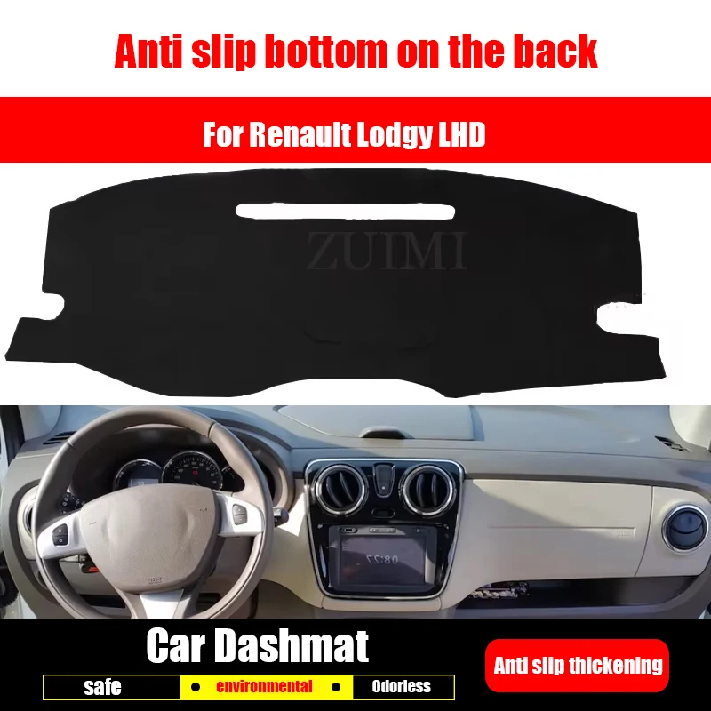 ZUIMI Dashboard Cover Dash Mat Dashmat For Renault Lodgy LHD RHD Dash Board Cover Pad Sun Shade Environmentally Friendly Thick