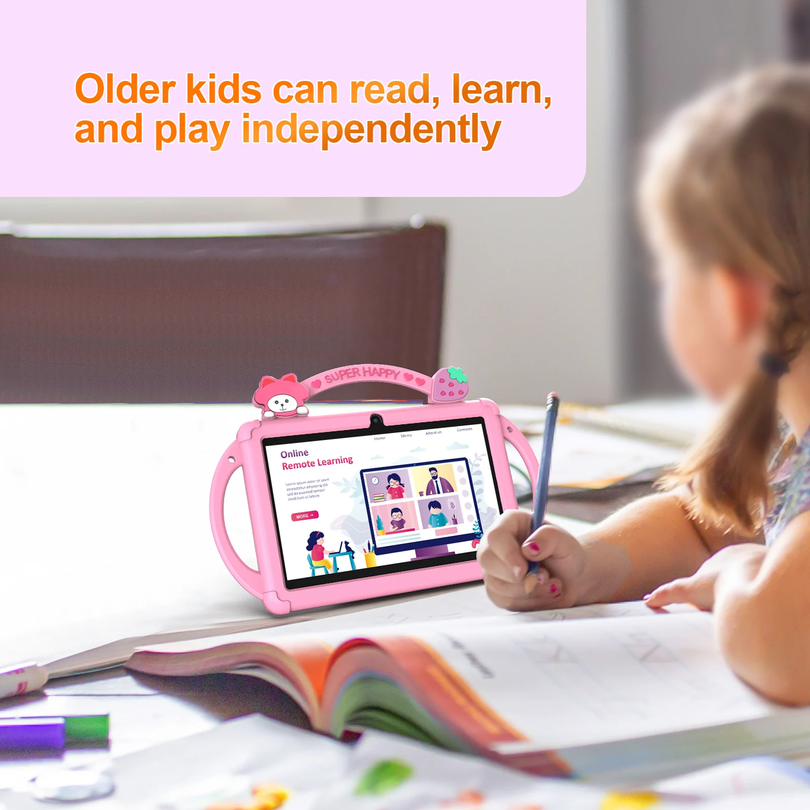 Tablet per bambini Android 13 da 7 pollici, tablet WiFi 5G, processore quad-core, 4 GB (espansione 2 g di memoria) RAM+32 GB ROM, con genitore