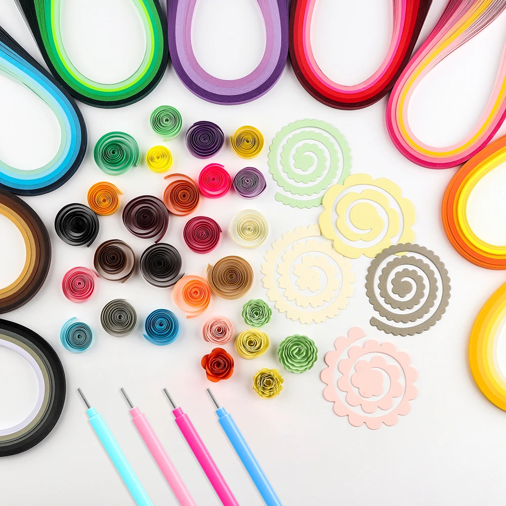 Ensemble de bandes de papier Quilling colorées, stylo à friser, outil de scrapbooking fait à la main, bricolage d'art pour enfants, 100 pièces par paquet, 2025