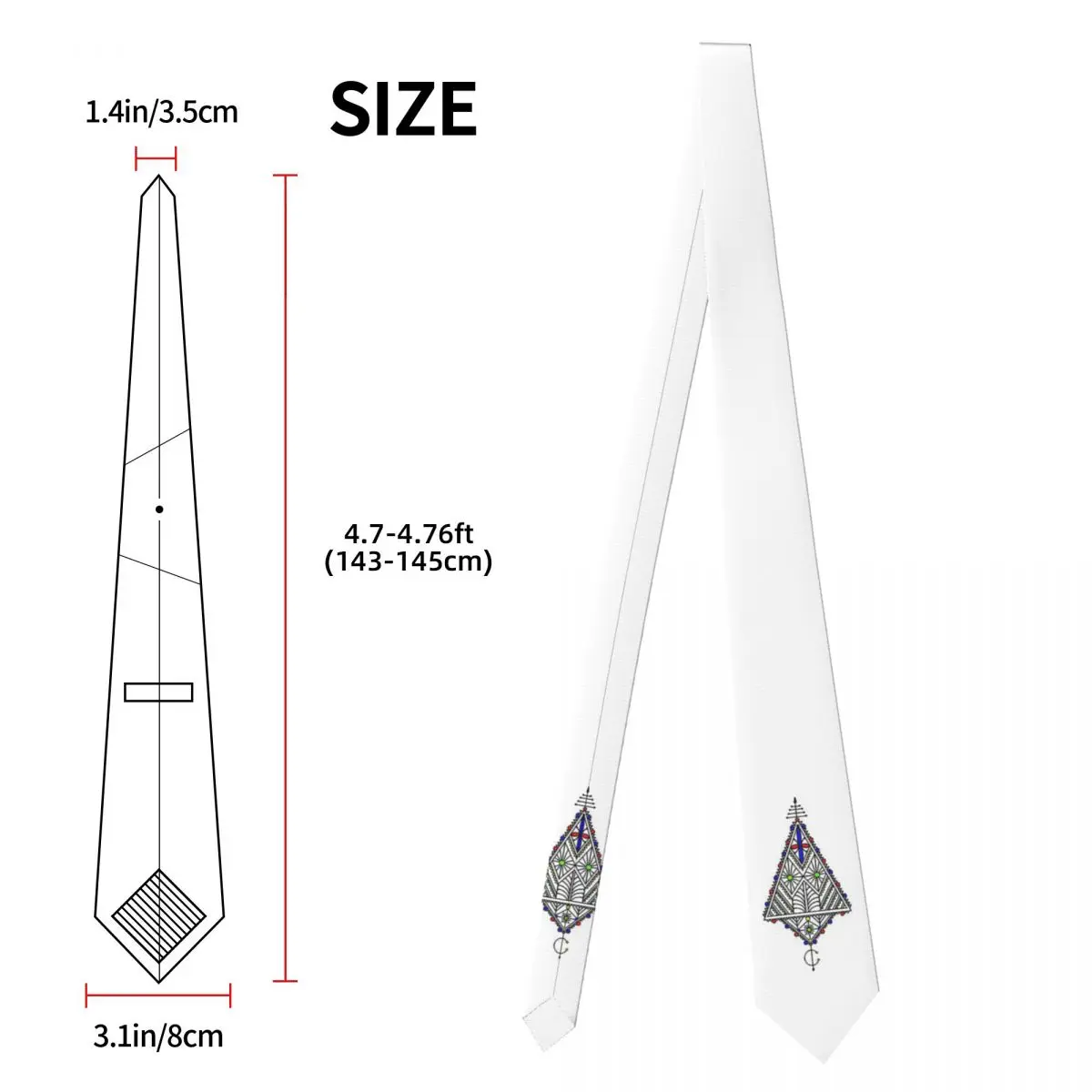 Amazigh Sieraden Stropdas voor Mannen Zijde Polyester Slanke Stropdassen Bruiloft Pakken Stropdas Klassieke Gravatas