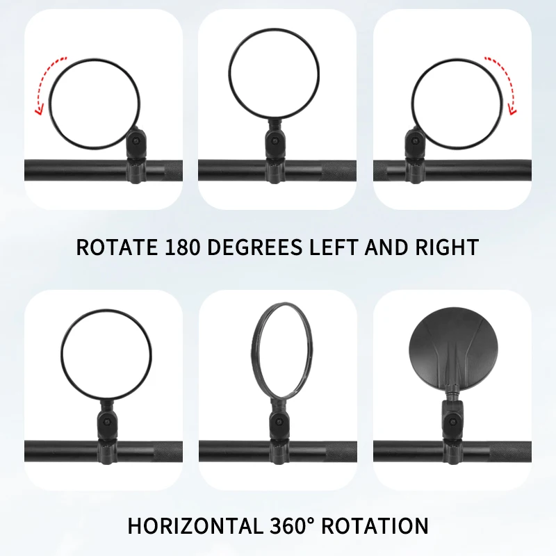 Motorcycle Mirror Handlebar Rearview Mirror End Side Rotation Adjustable for Bicycle Riding Cycling Mirror Universal image 6