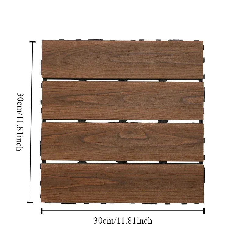 Customizable di pavimentazione in legno massello, piastrelle per terrazza con giunture solide, terrazza