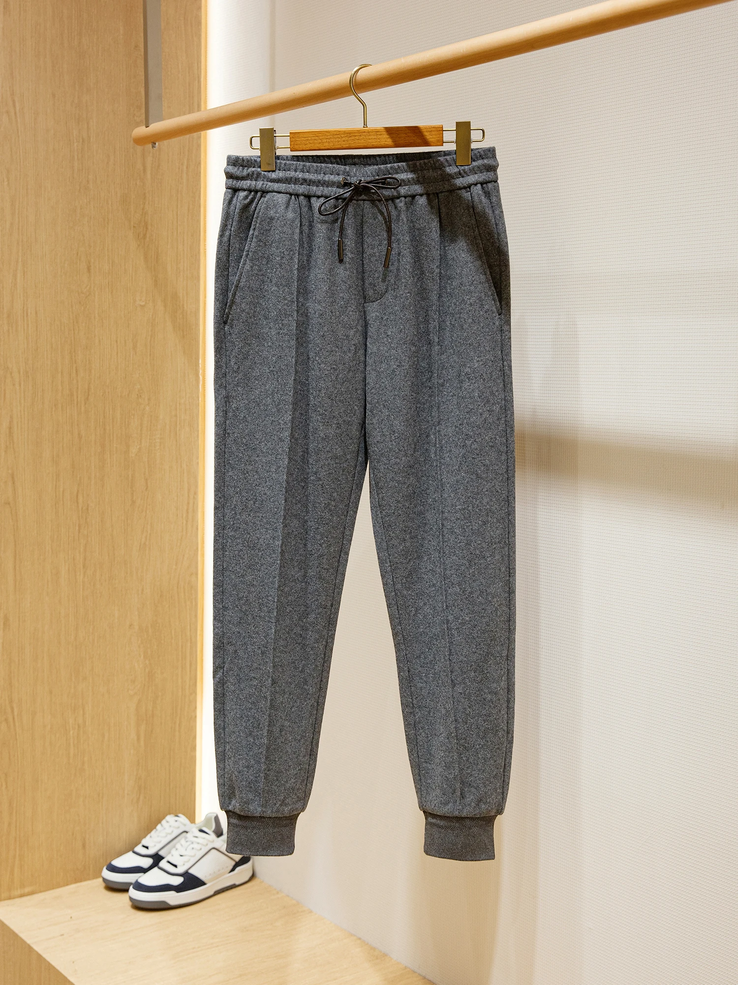 

Мужские повседневные шерстяные брюки с завязками, модные длинные брюки Ci Sle, осень-зима, молодежная повседневная одежда, спортивная одежда для отдыха