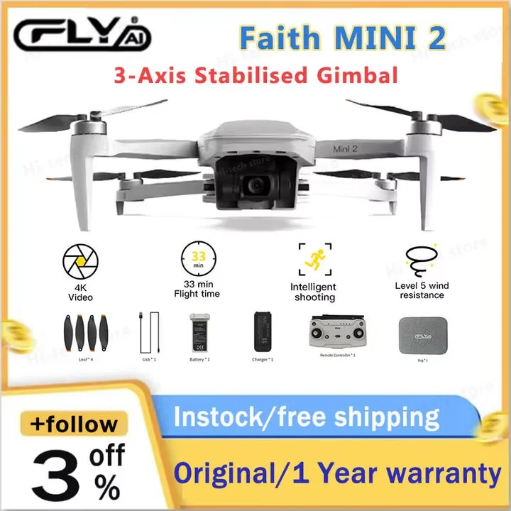 C-FLY Faith MINI / MINI2 4K Professional Drone HD Camera 249 Grams 3-Axis Gimbal Foldable Quadcopter Brushless Motor RC Dron