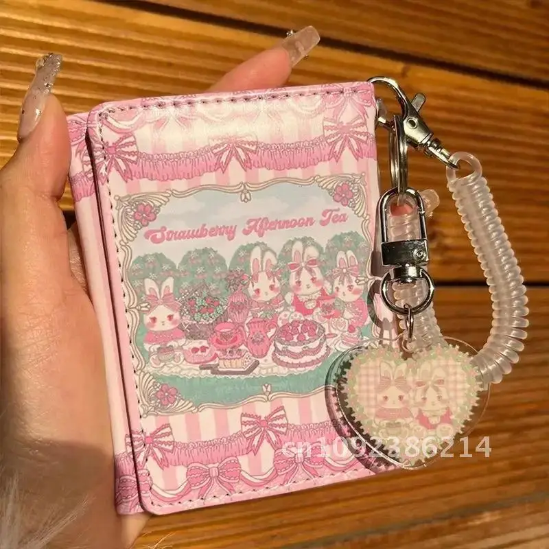 

Purse Pink Cute Wallets for Women Cartoon Sweet Fashion Pretty MOBO Aesthetic Wallets Lolita Card Bunny Folding Small New Youth
