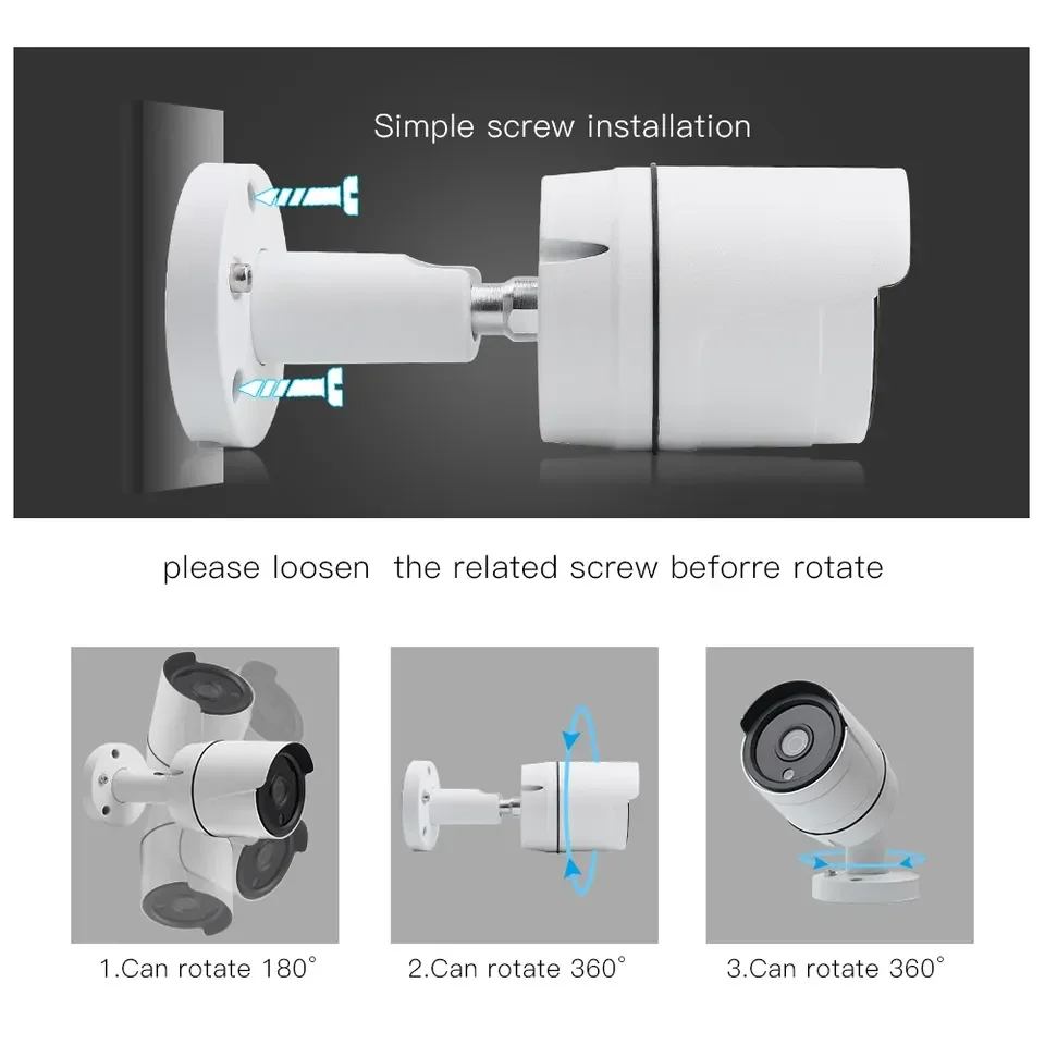 H.265 CCTV نظام الأمن 4CH NVR 5MP كاميرا IP خارجية IR ليلة P2P طقم مراقبة الفيديو