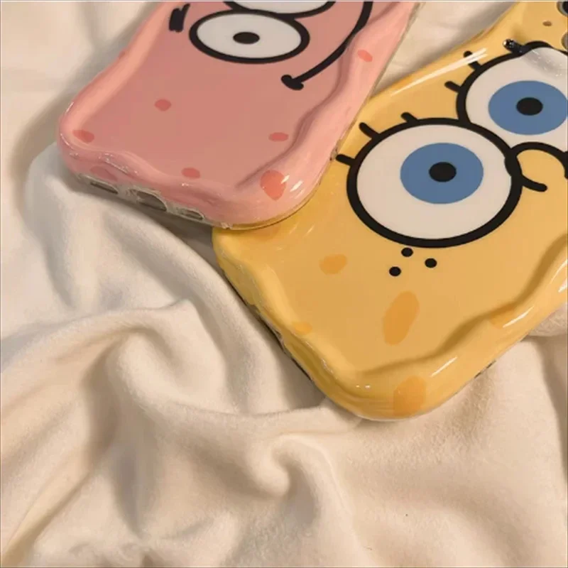 Cute Case For Samsung Galaxy A16 A06 A35 A55 A25 A15 A54 A34 A24 A14 A04 A13 A73 A53 A33 4G 5G S-Spongebob P-Patrick Stars Cover - náhled 5
