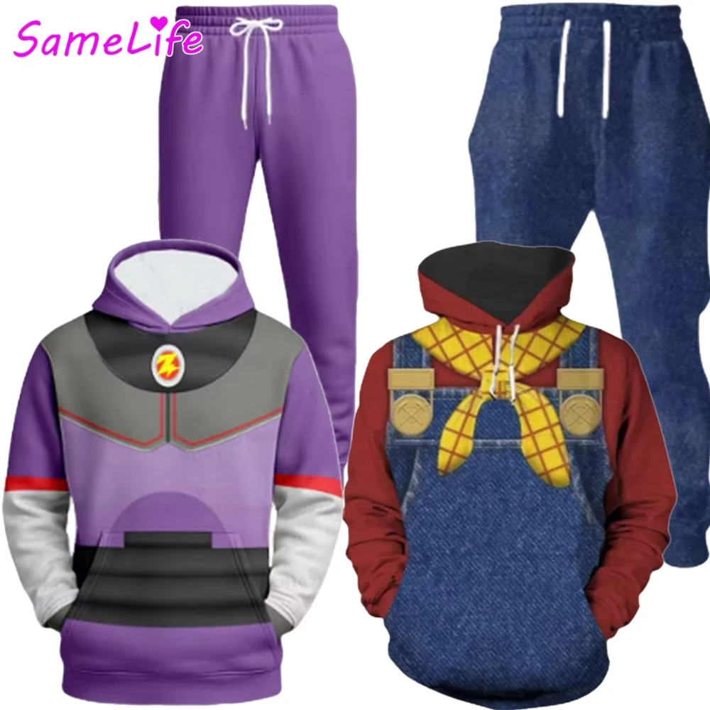 Disfraz de Peluche de Woody de Toy Story para Hombre, Sudadera con Capucha y Pantalones, Disfraz de Fantasía para Halloween, Disfraz de Adulto para Juego de Roles y Fiestas