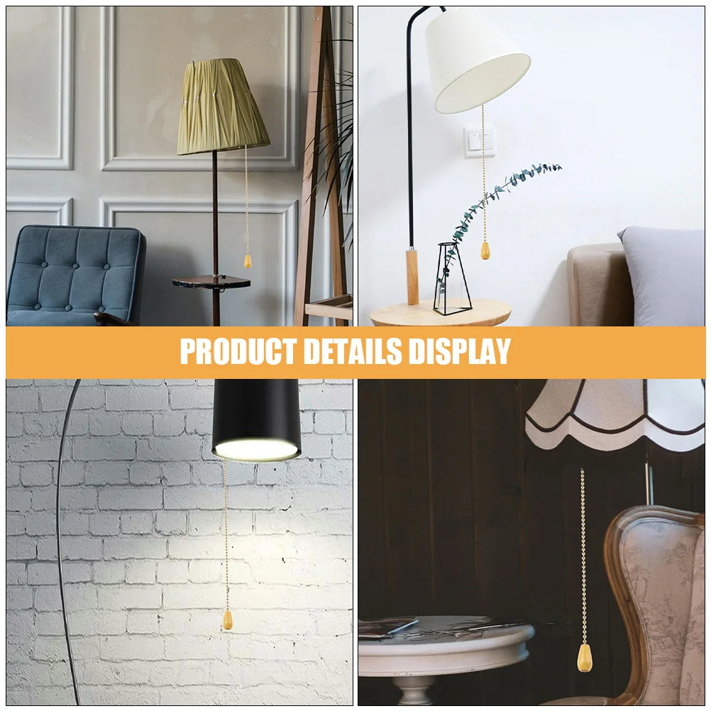

2 pcs Pull Chain Switch for Ceiling Replacement Cords Lighting Accessories Household Decor Iron Material Easy Install