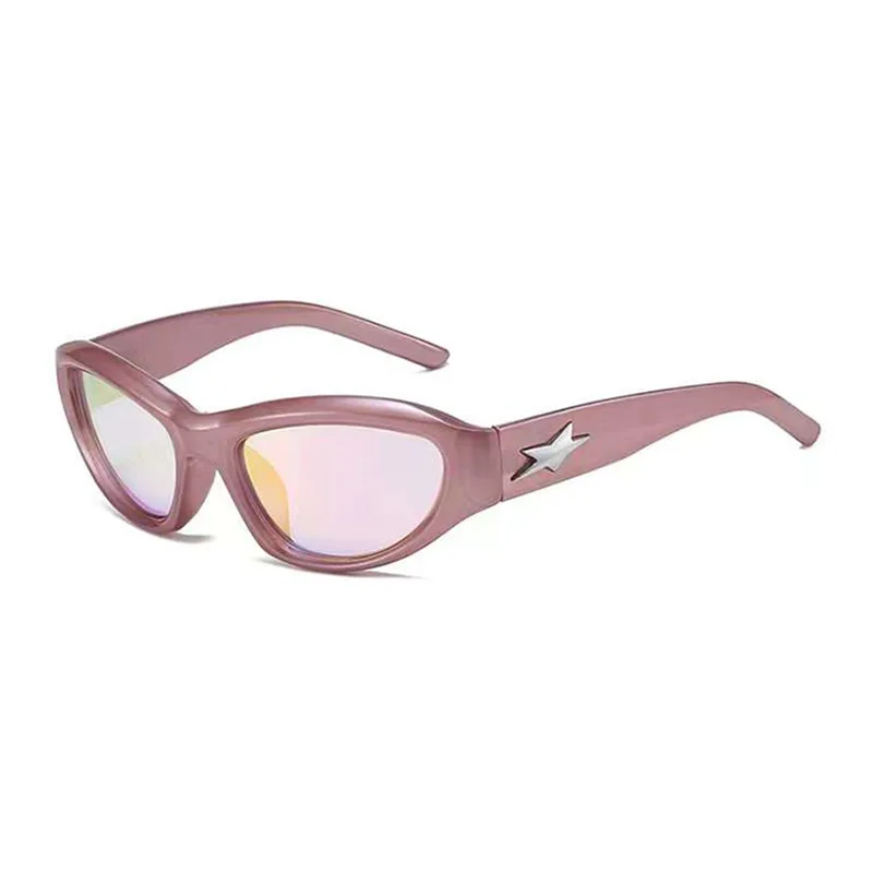 star Y2K Style Women Cat Eye pink Sunglasses Fashion Colorful Mirror Goggles Men Punk Sports Sun Glasses Brand Designer