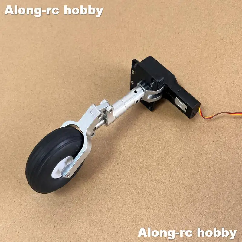 RC Airplane Part 125-215mm One-wheel Main Retractable Damping Kneeling Landing Gear Worm Shock for 3-5kg Aircraft Plane Models