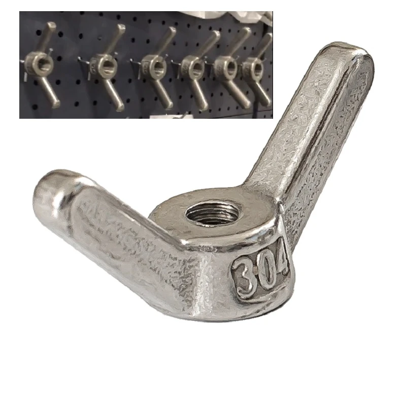 1pcs M6 M8 M10 M12 M14 M16-M24 Butterfly Wing Nuts 304 Stainless Steel Tighten Butterfly Threaded Nut Yuanbao Screw Threaded Nut