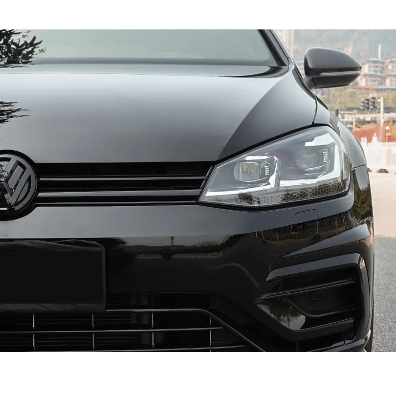 Sport Full Glossy Black Front Center Grille Insert Grill Mesh Cover Molding Trim Garnish for VW Golf MK7.5  Golf R 2018+