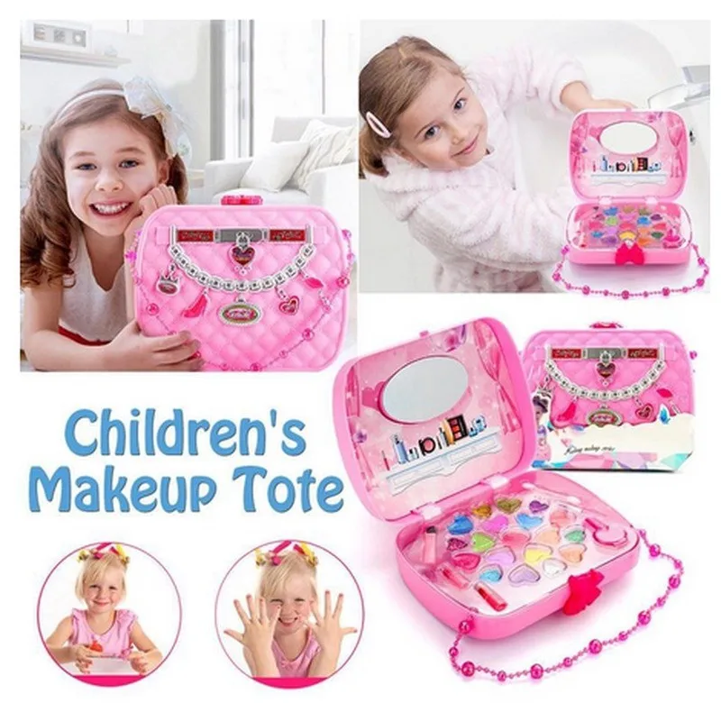 Kid Makeup Toys Cosmetic Princess Makeup Box Safe and Harmless Kit Eye Shadow Palette Toy Makeup for Girls Beauty Fashion Gifts