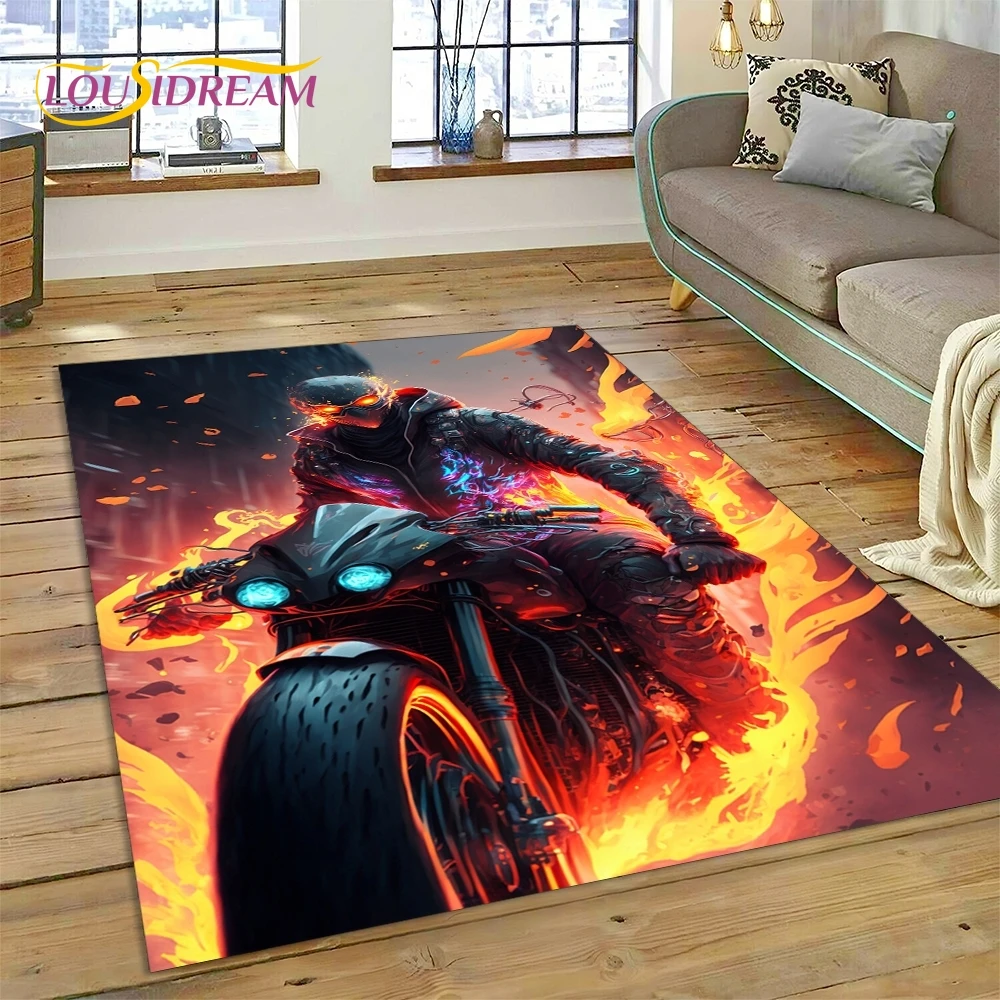 

Motocross Modern retro Motorcycle Rug Carpet for Living Room Bedroom Home Decor,Floor Mat Non-slip Decoration for Sofa Doormat
