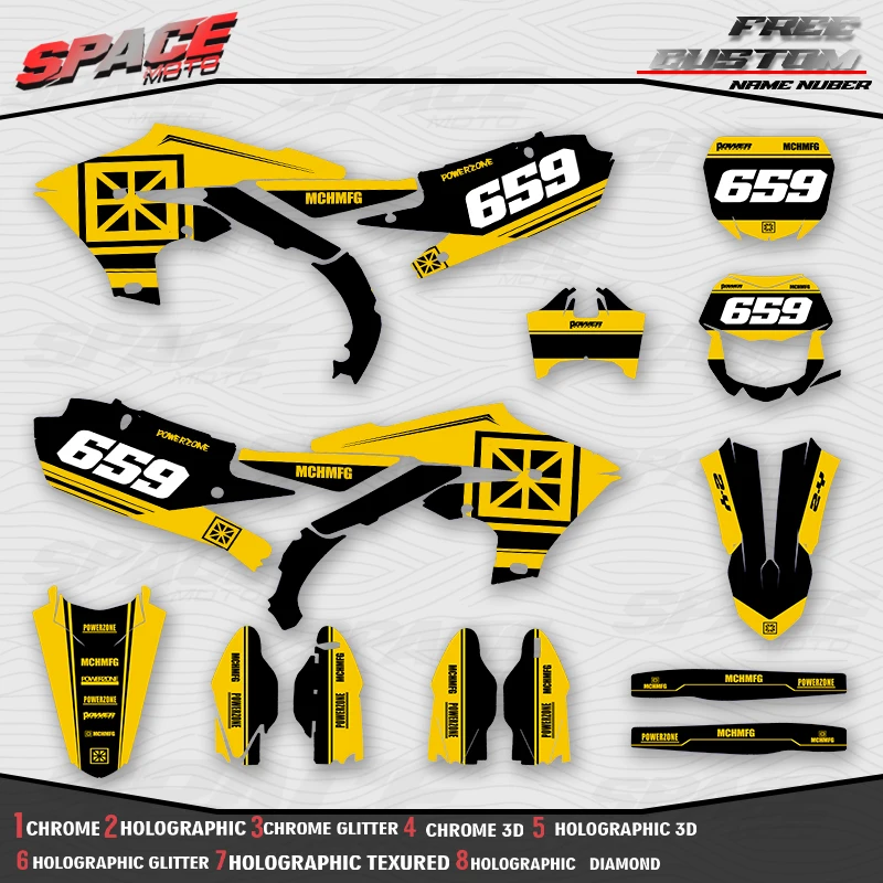 SPACE MOTO Custom Motorcycle Graphics Background Decals Stickers For YAMAHA 19-23 YZF250 18-22YZF450 19-22 WRF450 20-23 WRF250