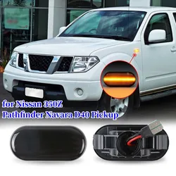 1 Pair Dynamic Sequential LED Front Fender Side Marker Lamp Turn Signal Light for Nissan 350Z Pathfinder Navara D40 Pickup