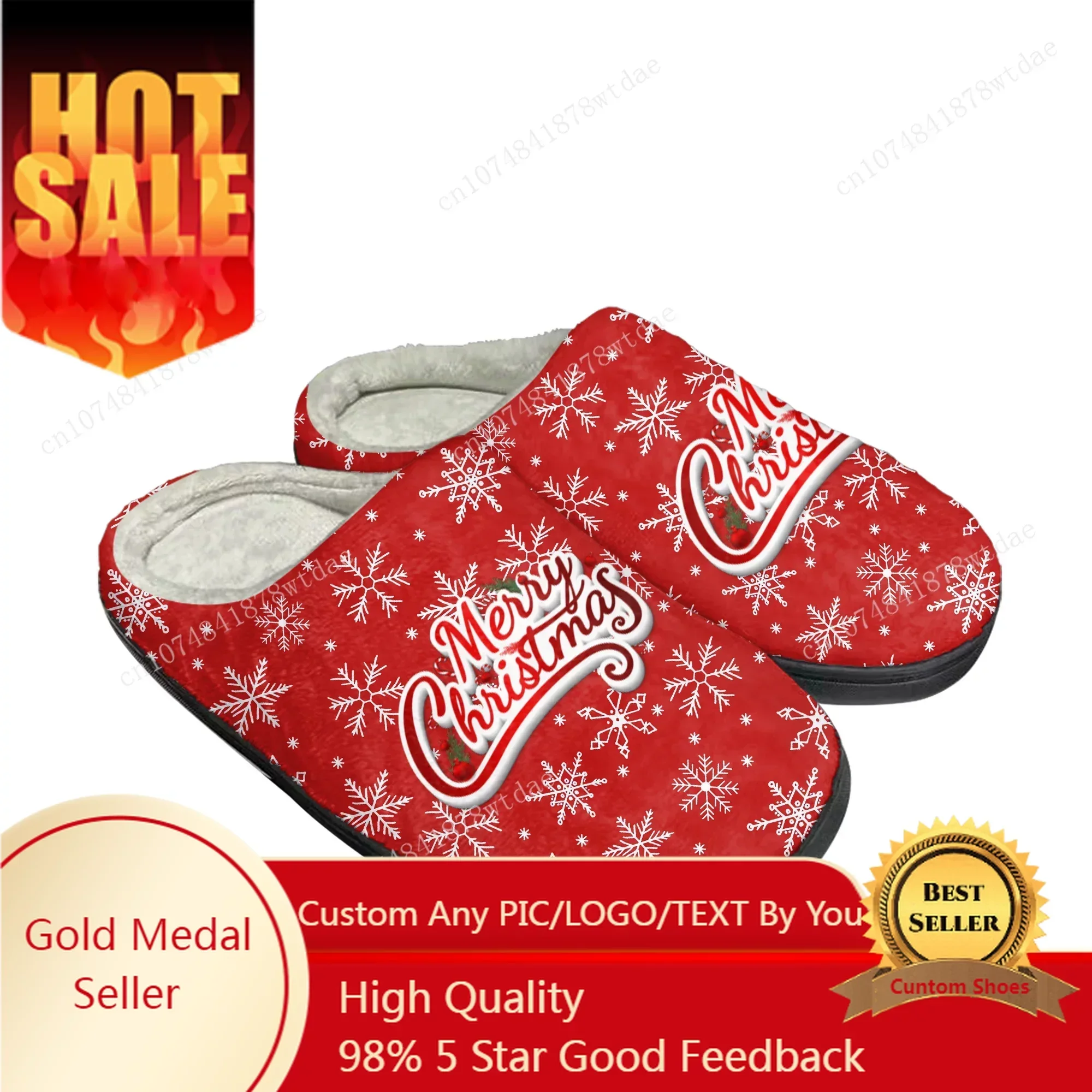

Merry Christmas Gift Home Cotton Slippers Mens Womens Plush Bedroom Casual Keep Warm Shoes Anime Custom Thermal Indoor Slipper