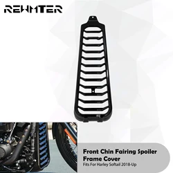 Motorcycle Front Chin Fairing Spoiler Gloss Black Frame Cover For Harley Softail Breakout Fat Bob Fat Boy FXBR FXLD FLHC 18-24