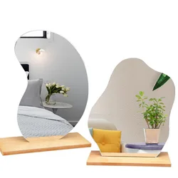 New Acrylic Irregular Mirror for Home Decoration DIY Office Makeup Desktop Ornament Decoration Standing Mirror ﻿