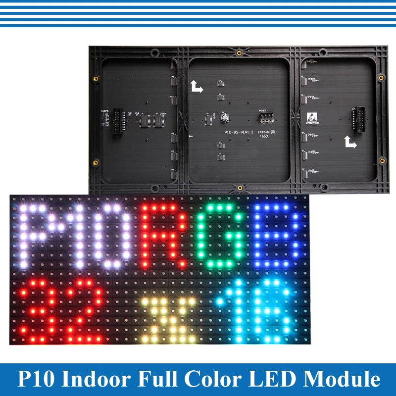 P10 LED screen panel module Indoor 320*160mm 32*16pixels 1/8 scan SMD3528 RGB Full color P10 LED display panel module