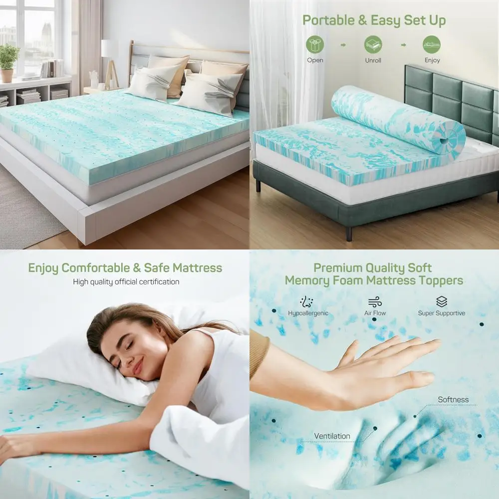 

Топпер из гелевой пены с эффектом памяти королевского размера - сертифицированный certipur-us, вентилируемый для снятия давления