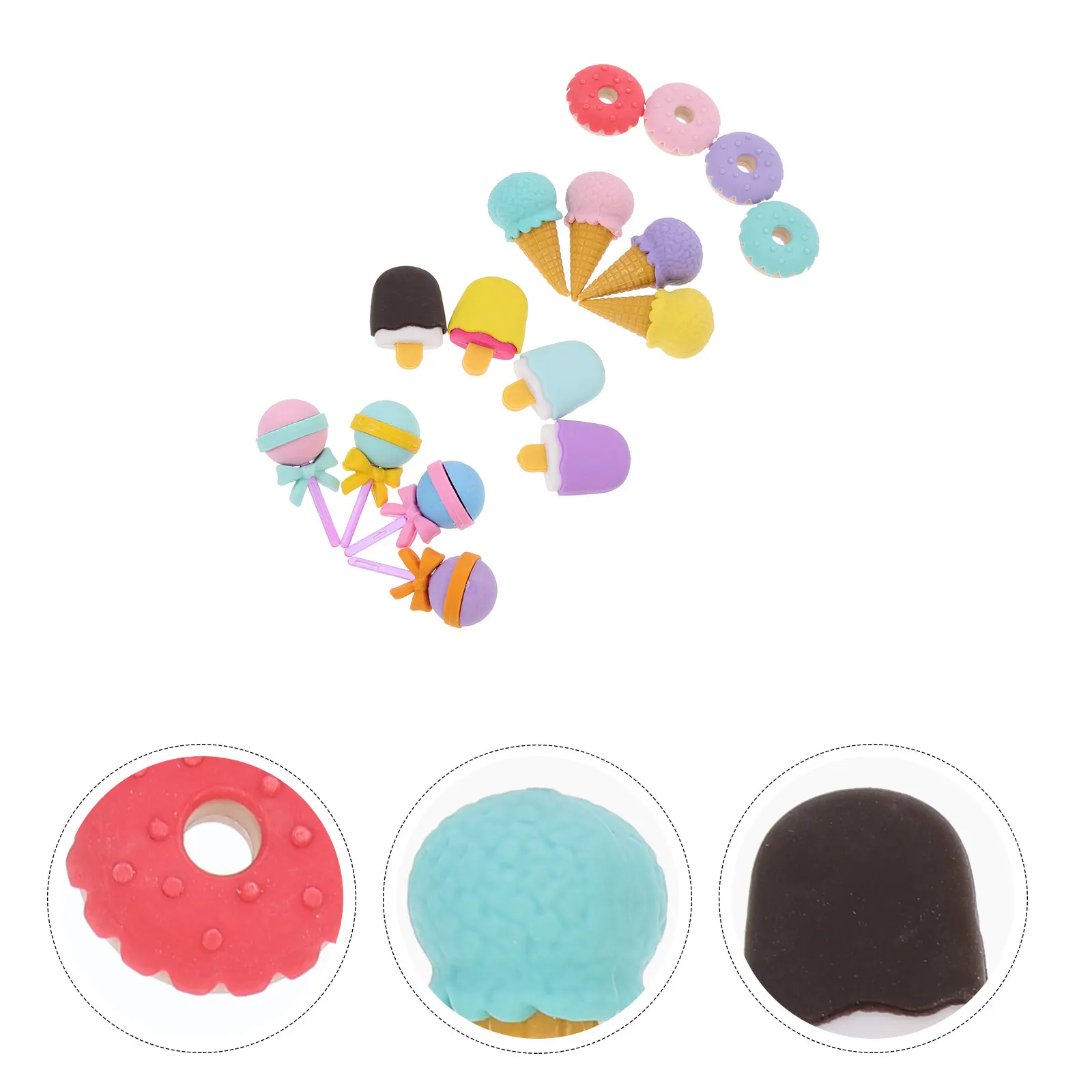 16 Pcs Dessert Eraser Student Erasers Classroom Novelty Kawaii Tpr Cute Decorations