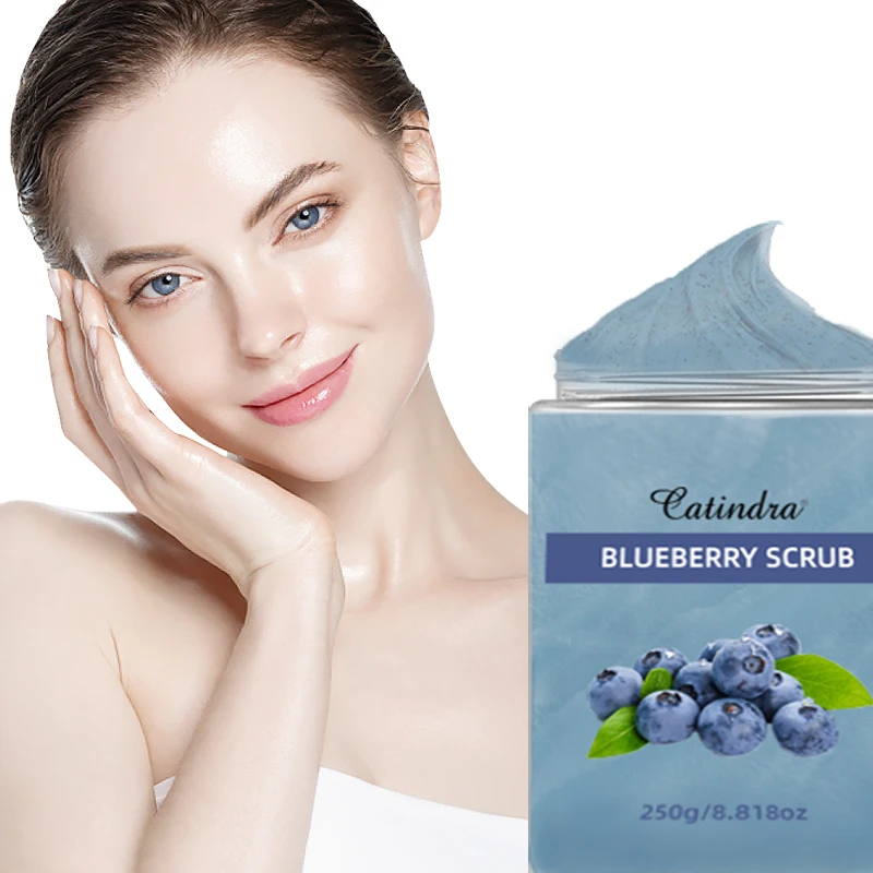 Catindra Blueberry Body Scrub Cleansing Exfoliator Removes Dark Spots Melanin Moisturizing Skin Care Exfoliating Scrubs