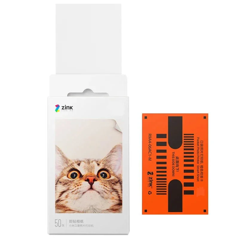 Original Xiaomi ZINK Pocket Printer Paper Self-adhesive Photo Print 10/50/100 Sheets Xiaomi 3inch Mini Printer Papers