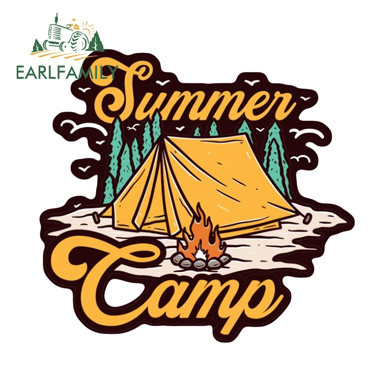 EARLFAMILY 13cm X 12.1cm Attractive Summer Camp Design Car Stickers Nice Fashinable Graffiti Decals Personality Vinyl Car Wrap