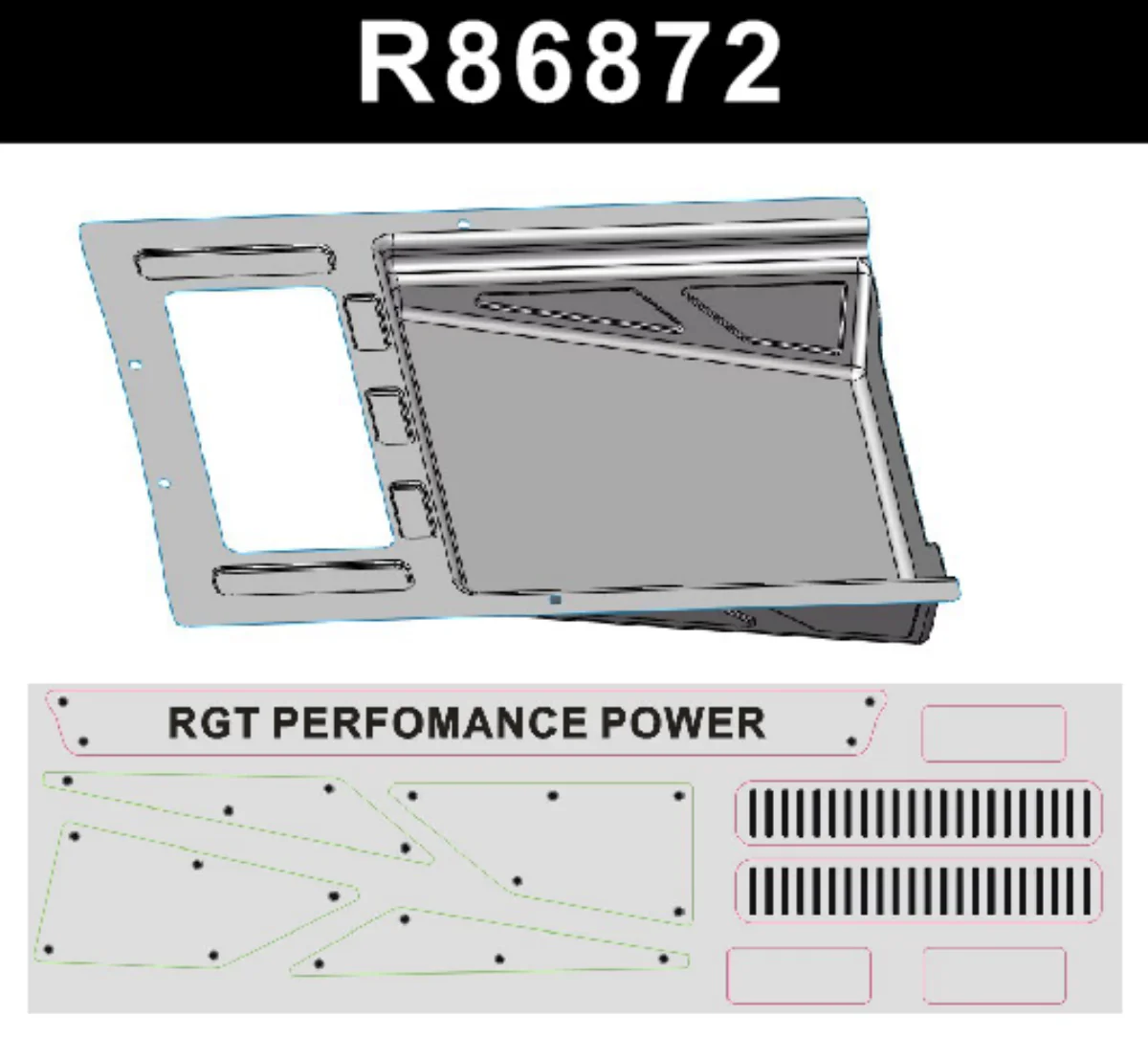 RGT Accessories R86871 Cockpit+Sticker R86872 Bodyshell  Rear Bed+Sticker for EX86170PRO Challenger 1/10 4WD modelo car