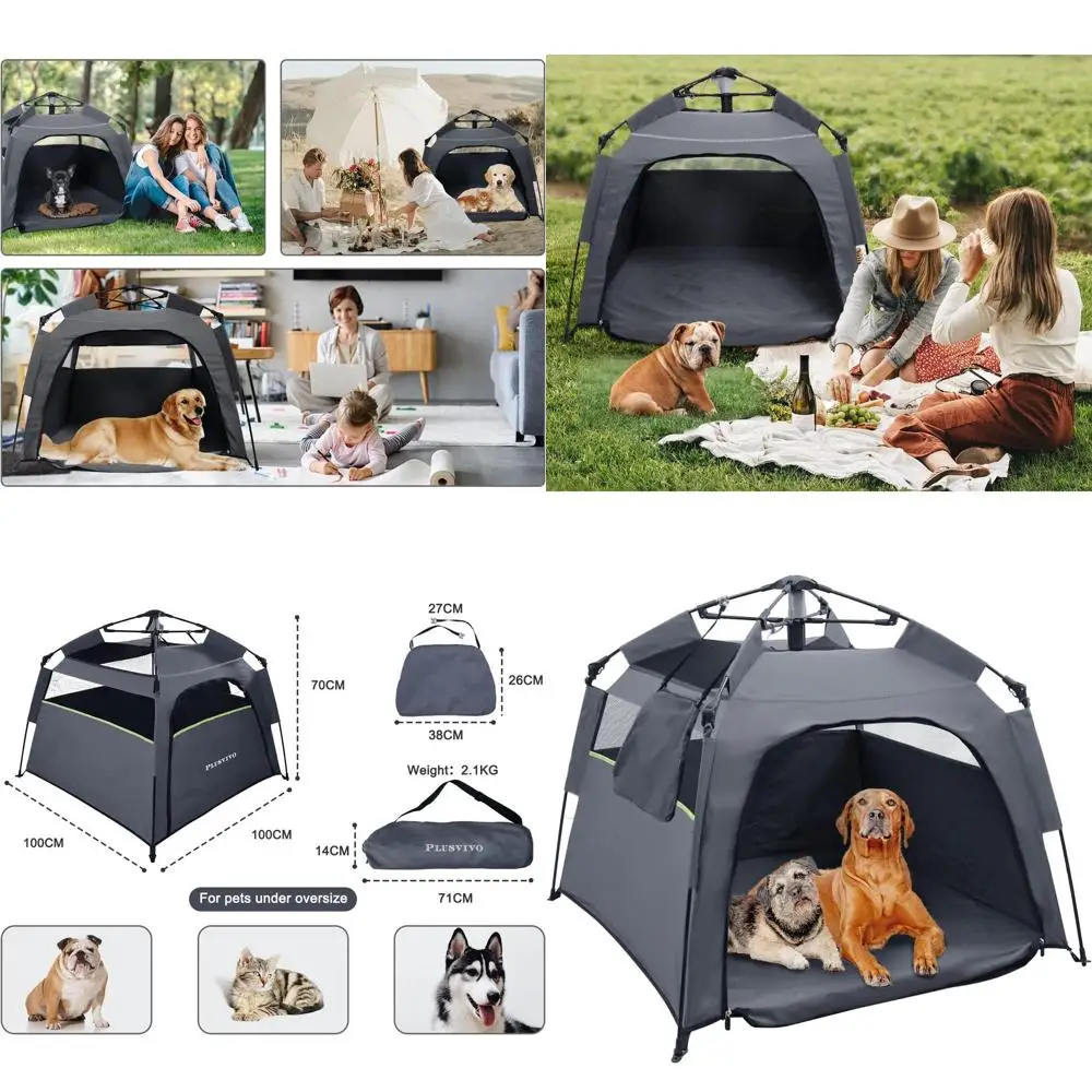 

Portable Folding Dog Tent - 40 x 40 x 28 with UV Protection & Carry Bag