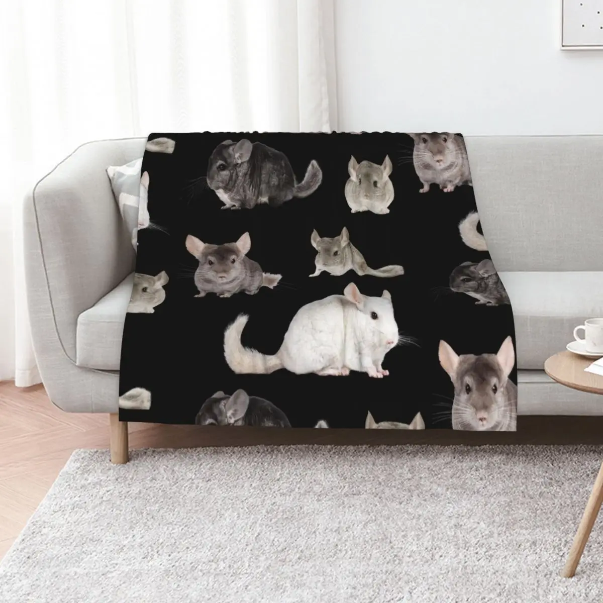 

Chinchilla Sticker Pack Throw Blanket Cute Plaid Picnic christmas decoration Polar Blankets