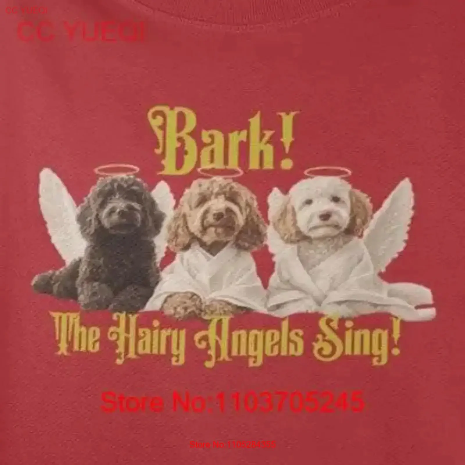 Labradoodle Bark the Hairy Angels Christmas Dog T Shirt and SweaT for Mom or Other Lover with Angel vintage Washed Casual