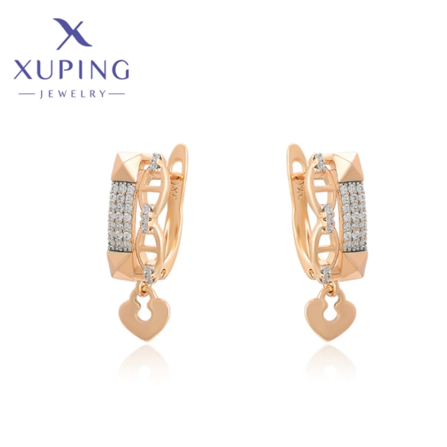 Xuping Jewelry New Arrival Elegant Simple Shape Fashion Gold Color Piering Earring for Women Lady Christmas Party Gift A00900887